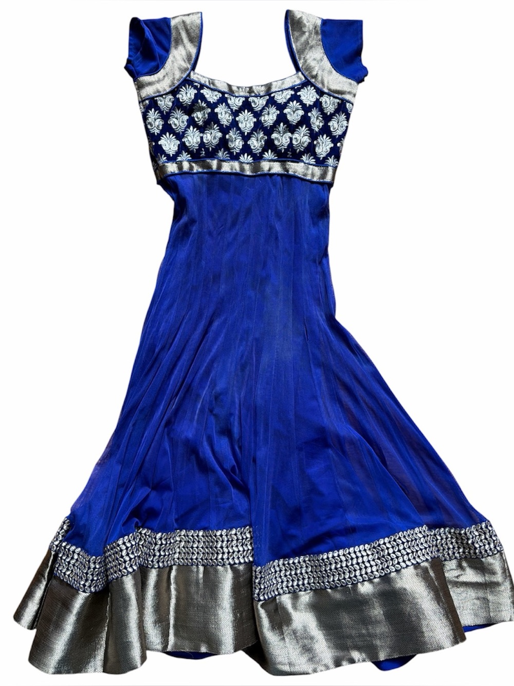 Royal Blue Anarkali Dress Set | Indian Ethnic Wear | Includes Pants & Shawl